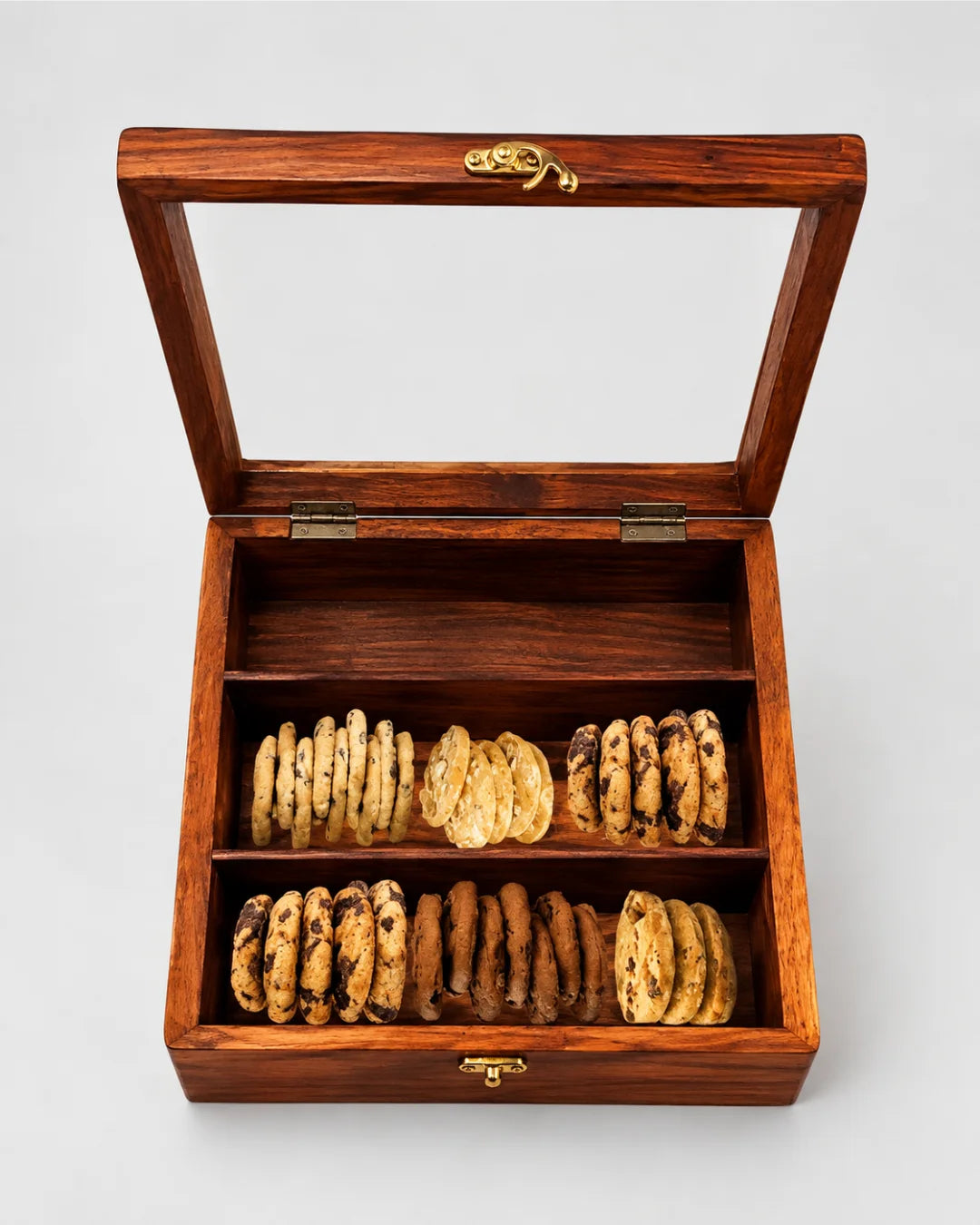 WOODEN CUTLERY BOX / COOKIES STORAGE BOX