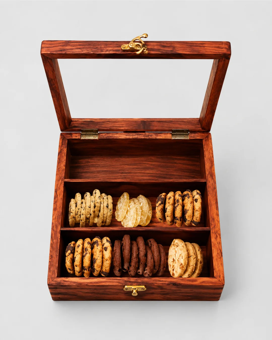WOODEN CUTLERY BOX / COOKIES STORAGE BOX