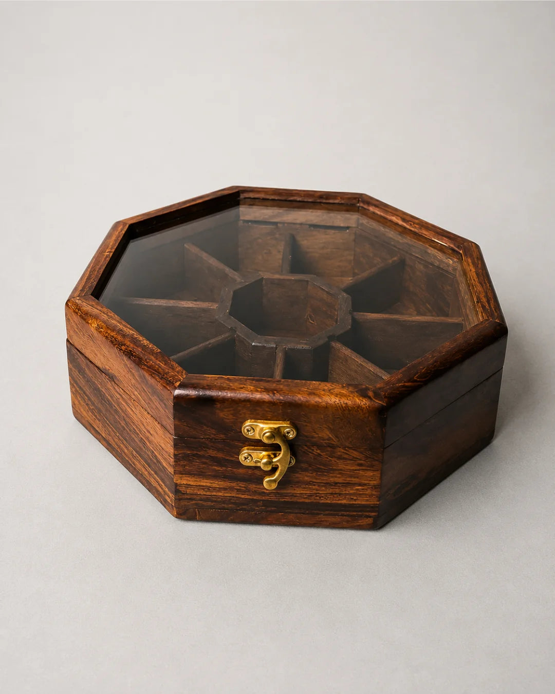 8 Portion Handcrafted Wooden Dry Fruit Box