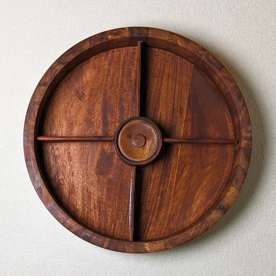 Wooden Dry Fruit Box with Glass Lid & Brass Art - Woodistan