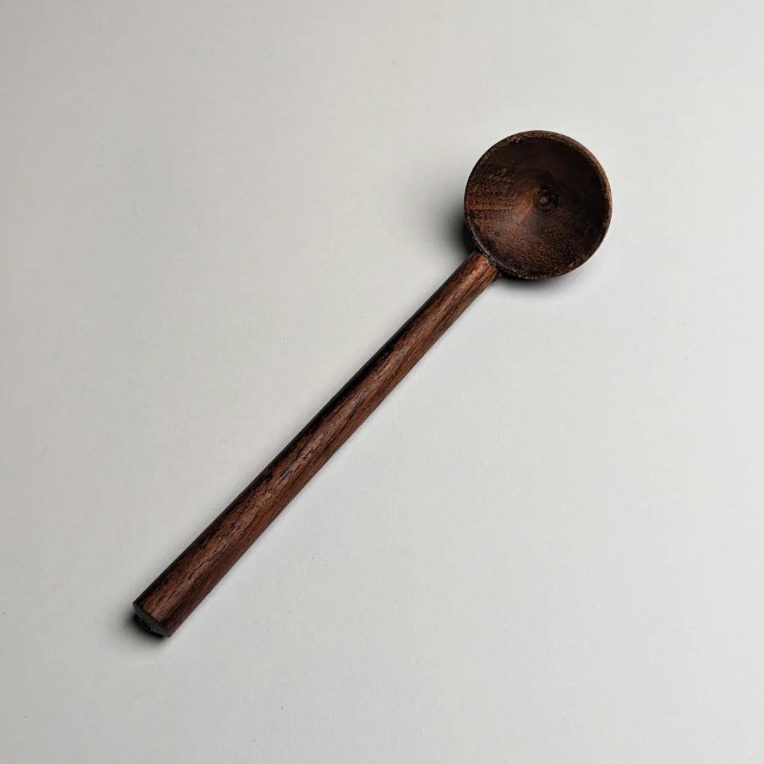 Hand-Painted Wooden Sugar Pot with Lid & Spoon