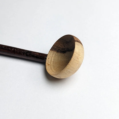 Hand-Carved Wooden Sugar Pot with Lid & Spoon