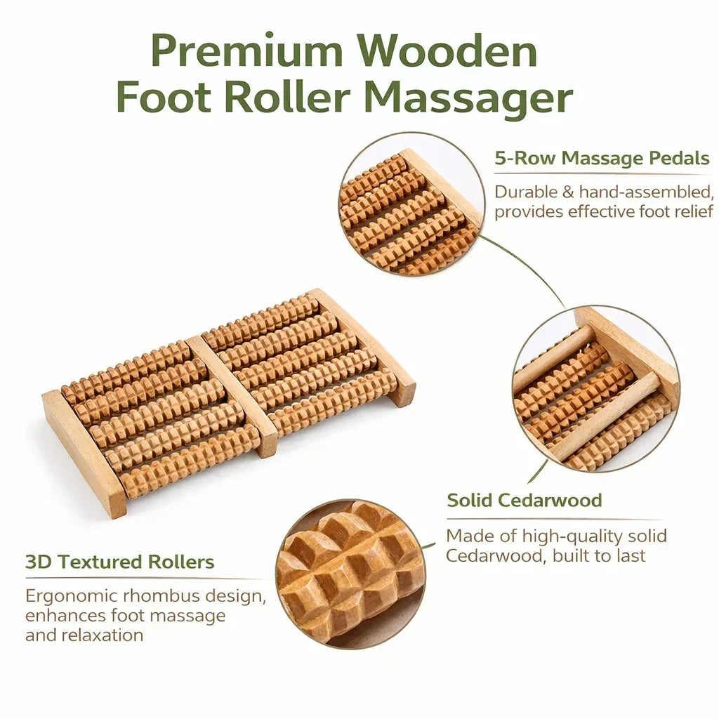 Wooden Foot Roller Massager – Natural Wood Relaxation Tool - Woodistan