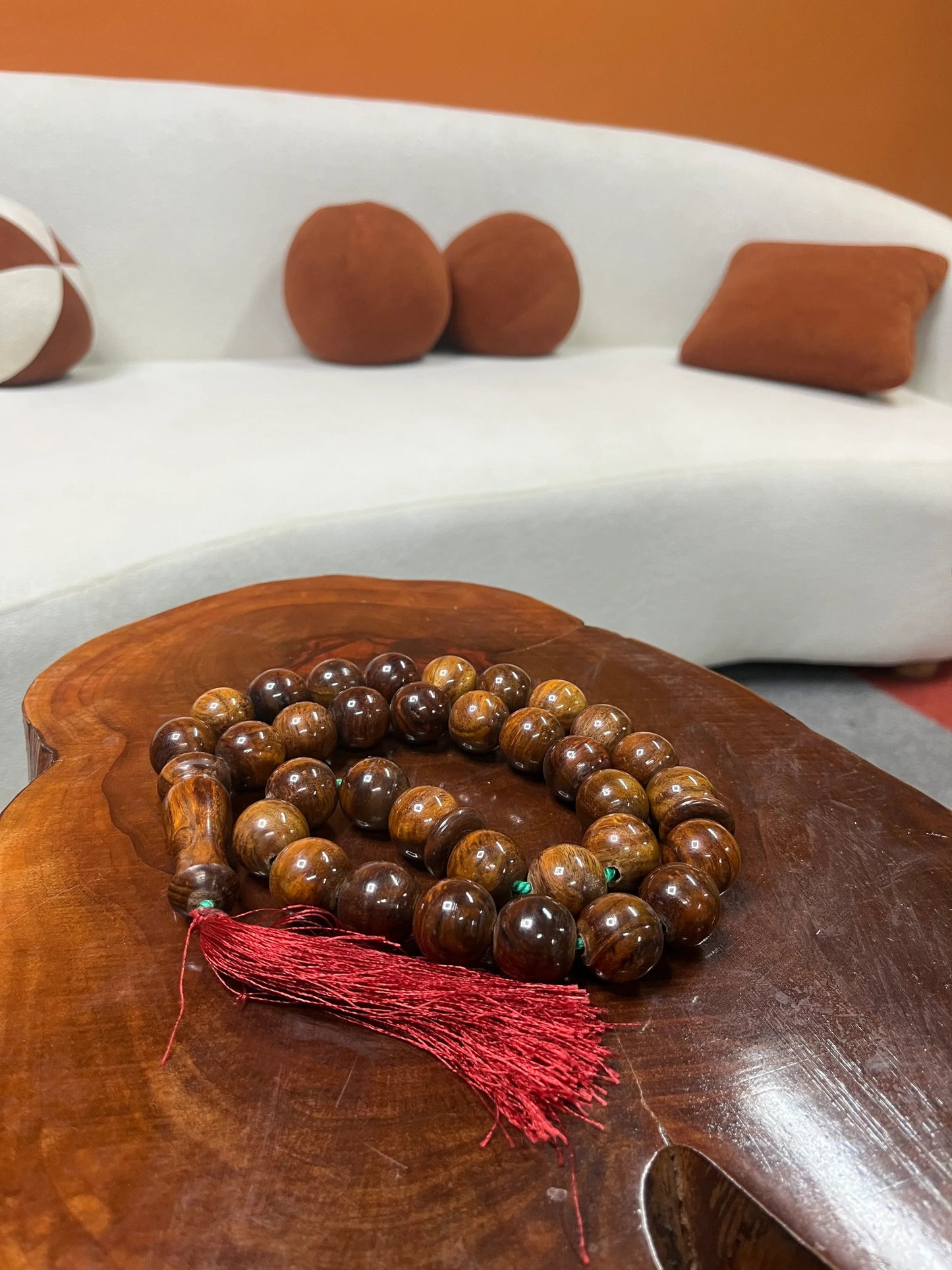 Natural Polished Brown Wood Prayer Tasbeeh - Woodistan
