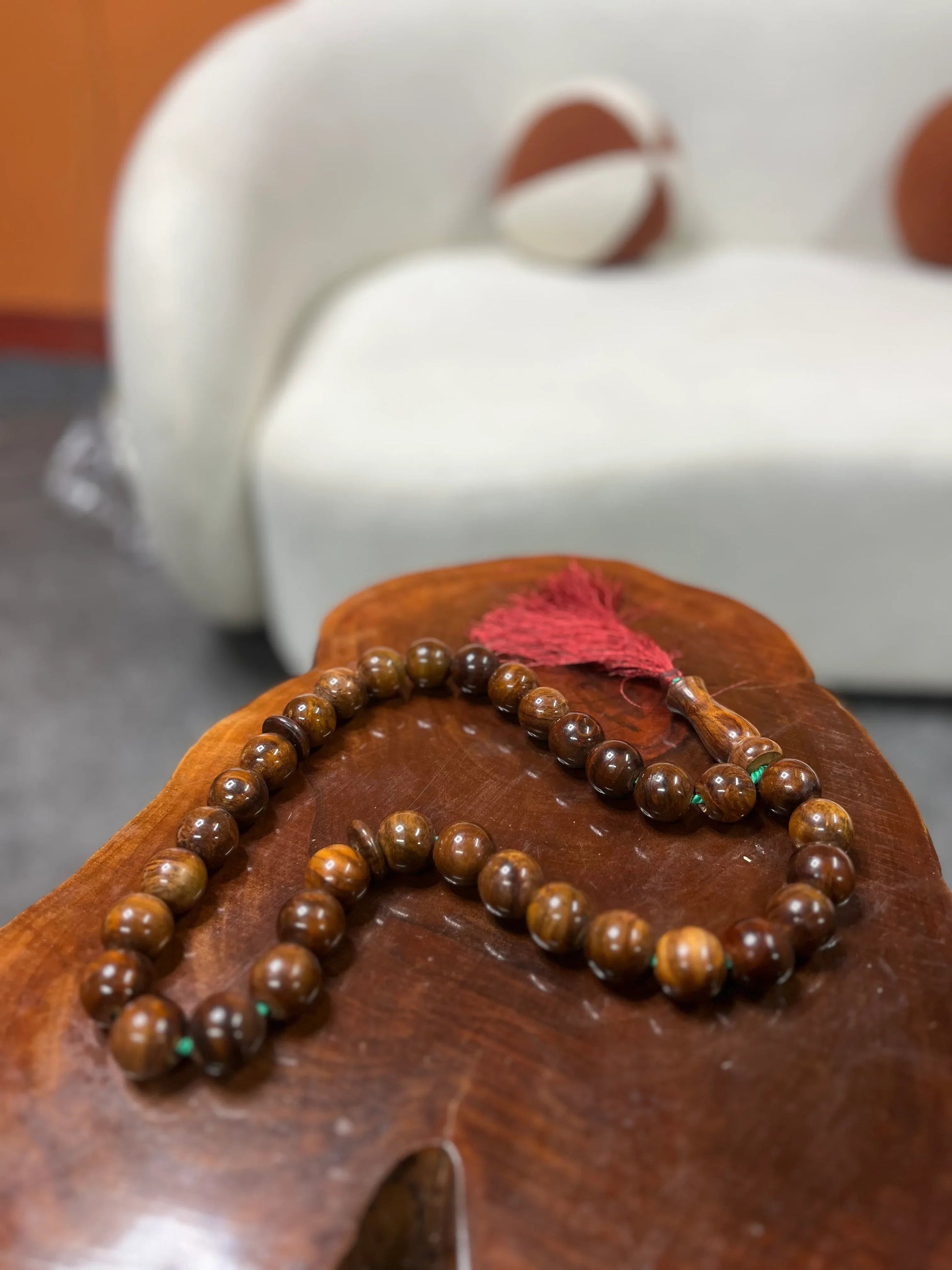 Natural Polished Brown Wood Prayer Tasbeeh - Woodistan
