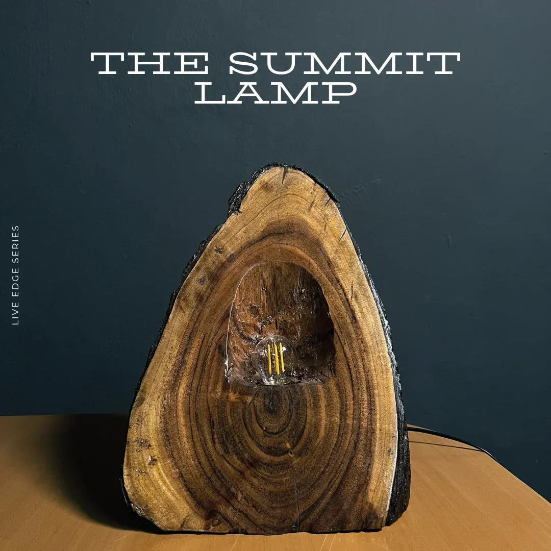The Summit Lamp – Handcrafted Live Edge Lamp - Woodistan